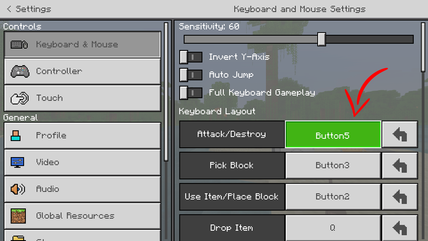 controls for minecraft mac